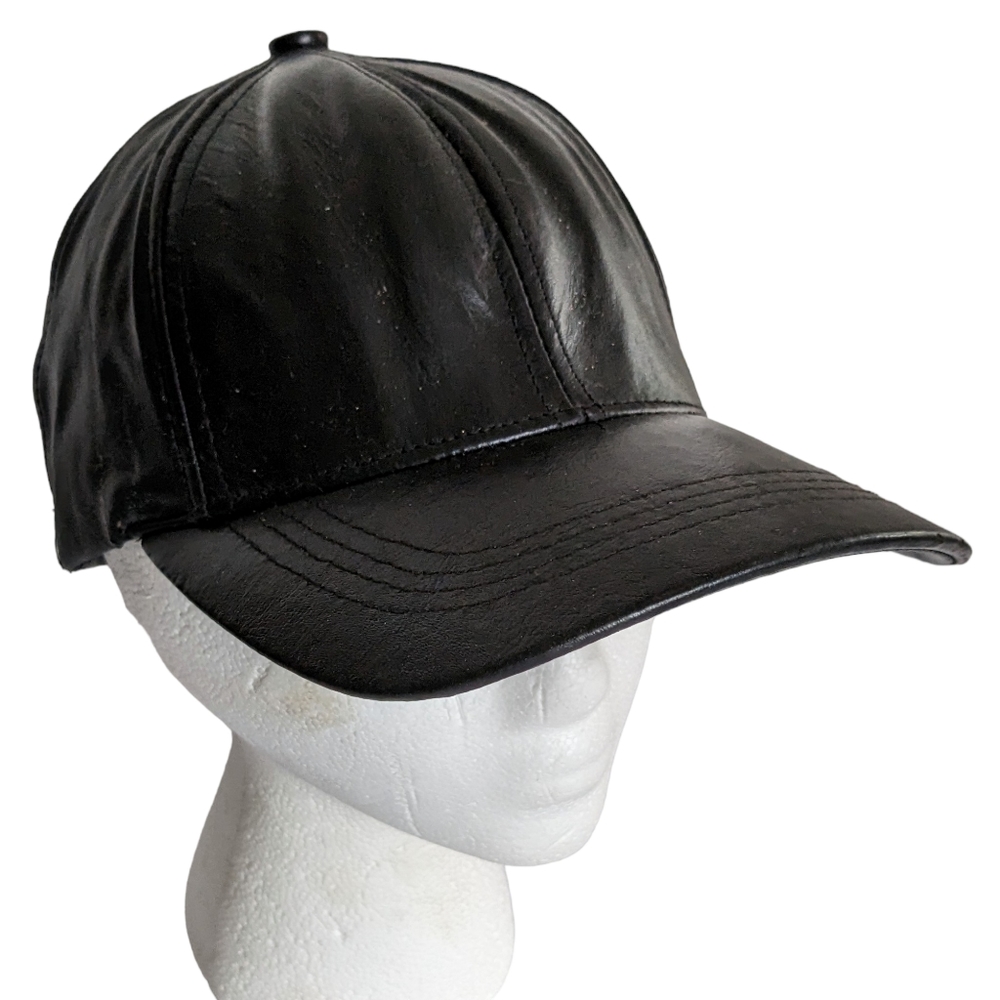 Chocolate Brown Leather Baseball Hat